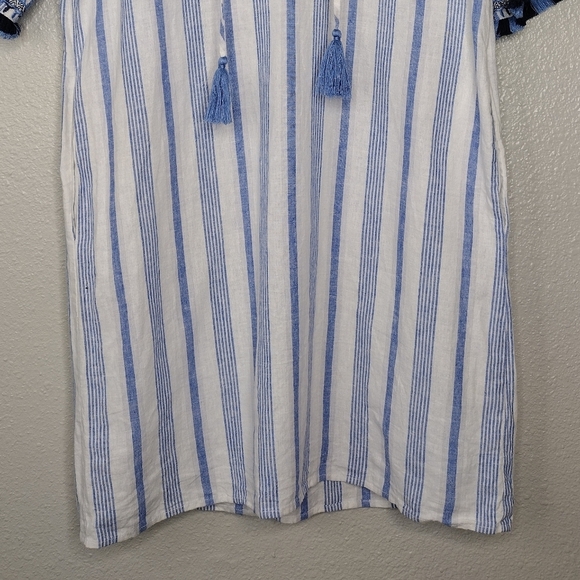 Neiman Marcus Women's Linen Cotton Blend Striped Tunic Dress Size Small - Picture 4 of 16